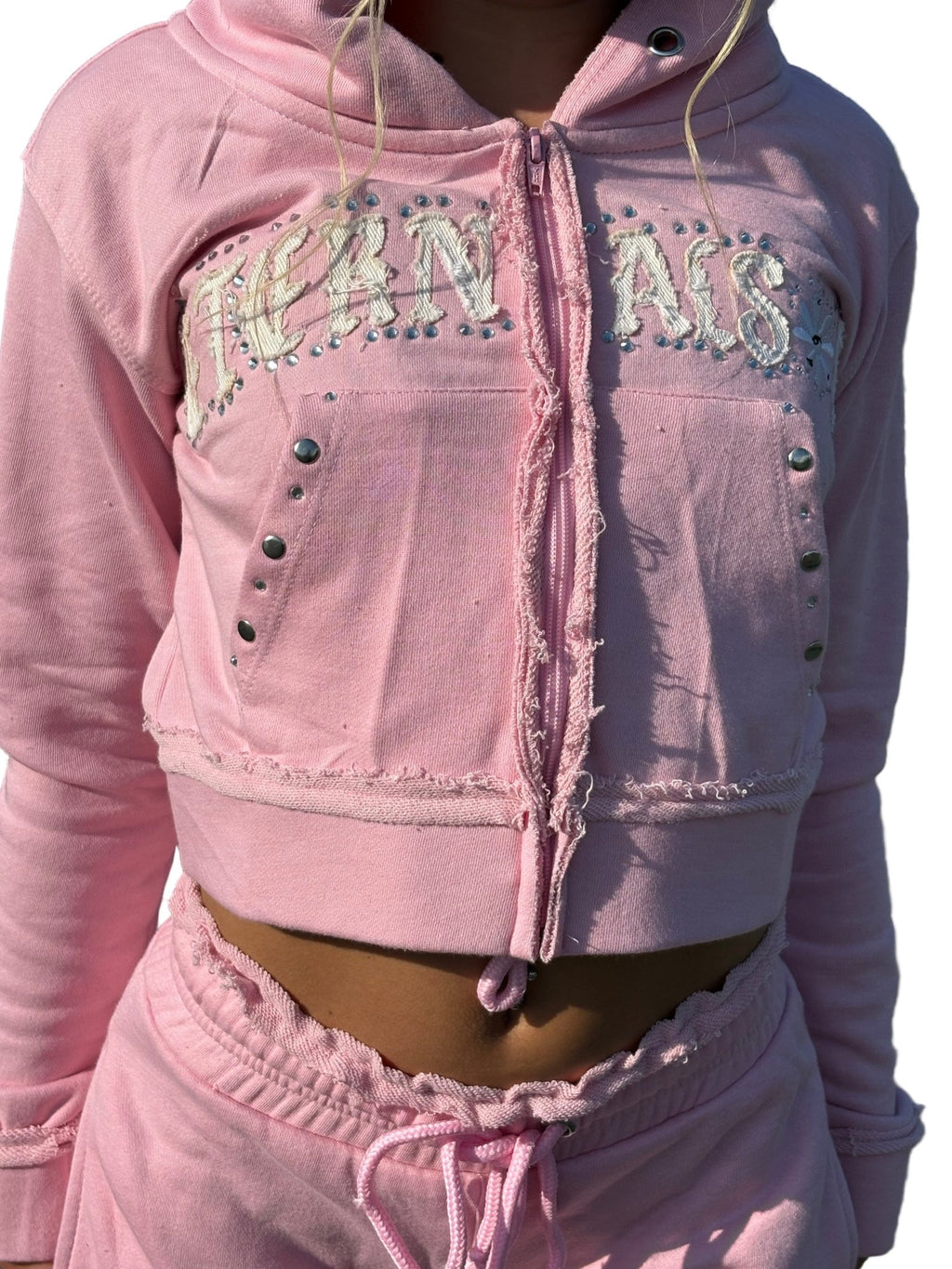 Cherry Blossom Rhinestone Sweatsuit - EternalSoul