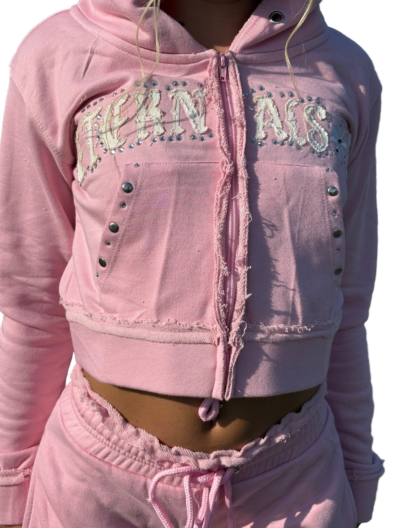 Cherry Blossom Rhinestone Sweatsuit - EternalSoul