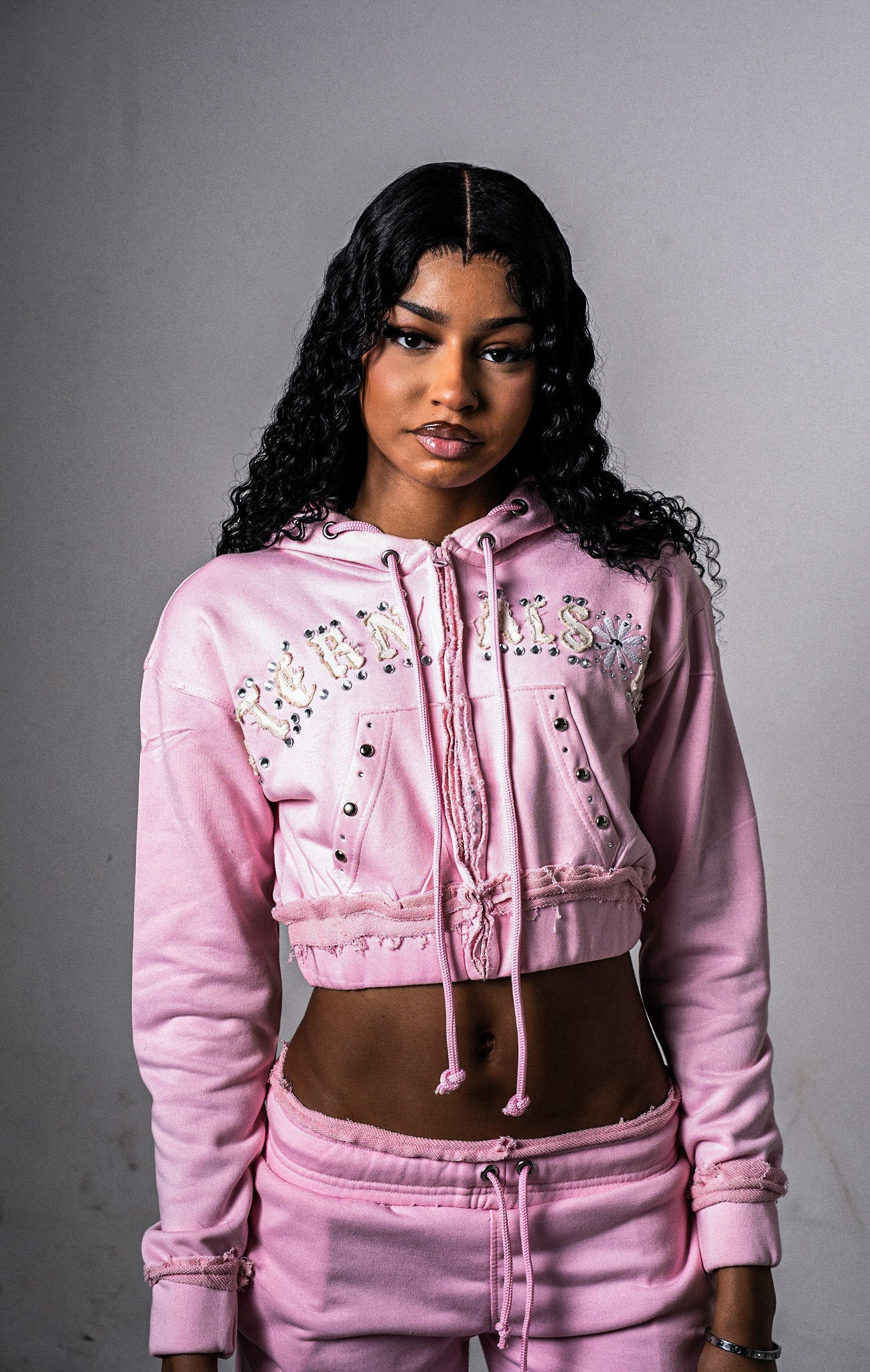 EternalSoul Cherry - Blossom Rhinestone Sweatsuit - EternalSoul